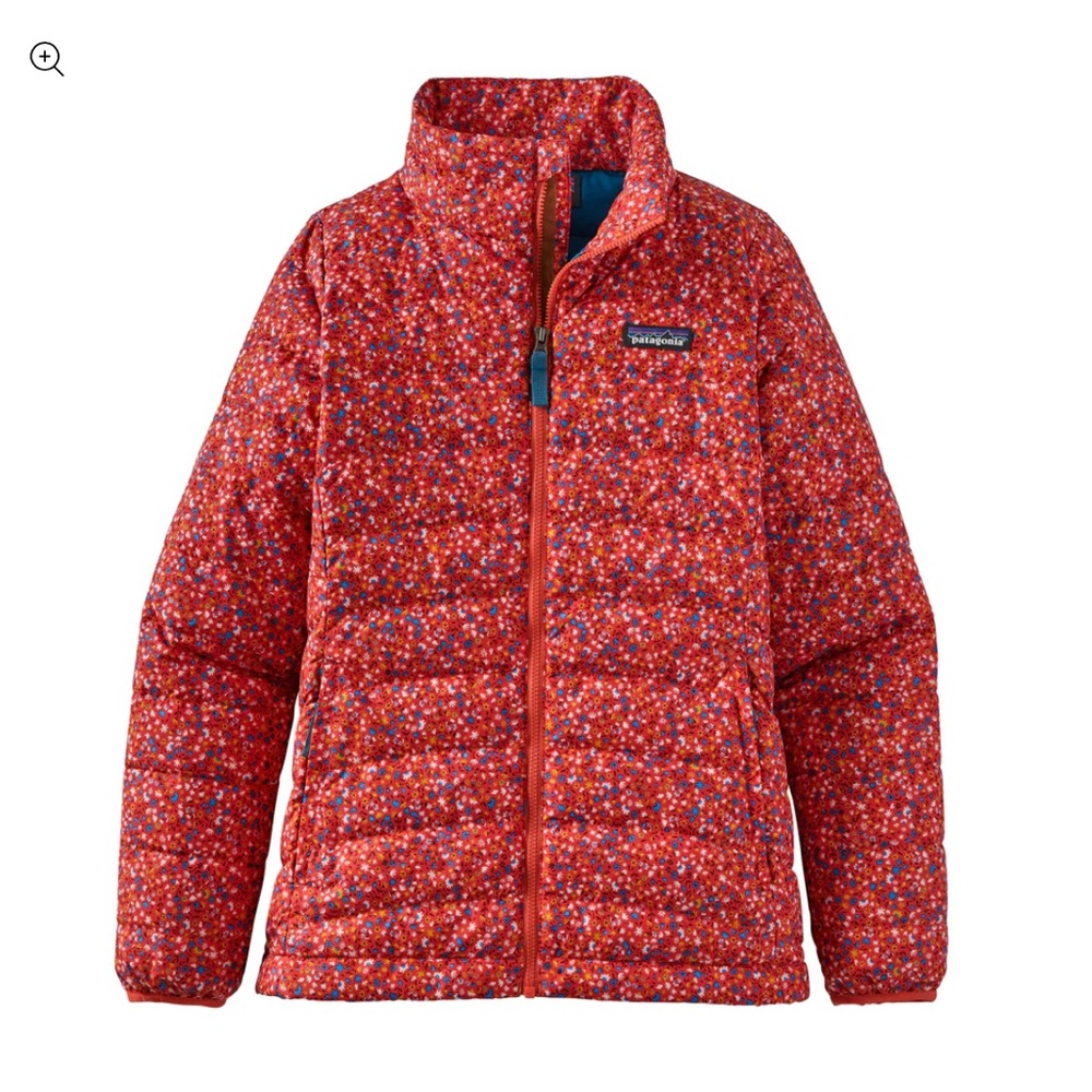 Patagonia Girls' Floral Red Puffer Jacket